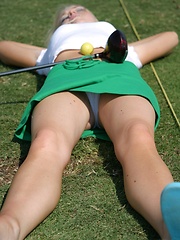 Skye Model is at the golf course showing off her tight teen ass in white booty shorts