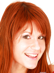 Sexy Redhead Candy S. Bangs her Hairy Pussy with a Vibrator
